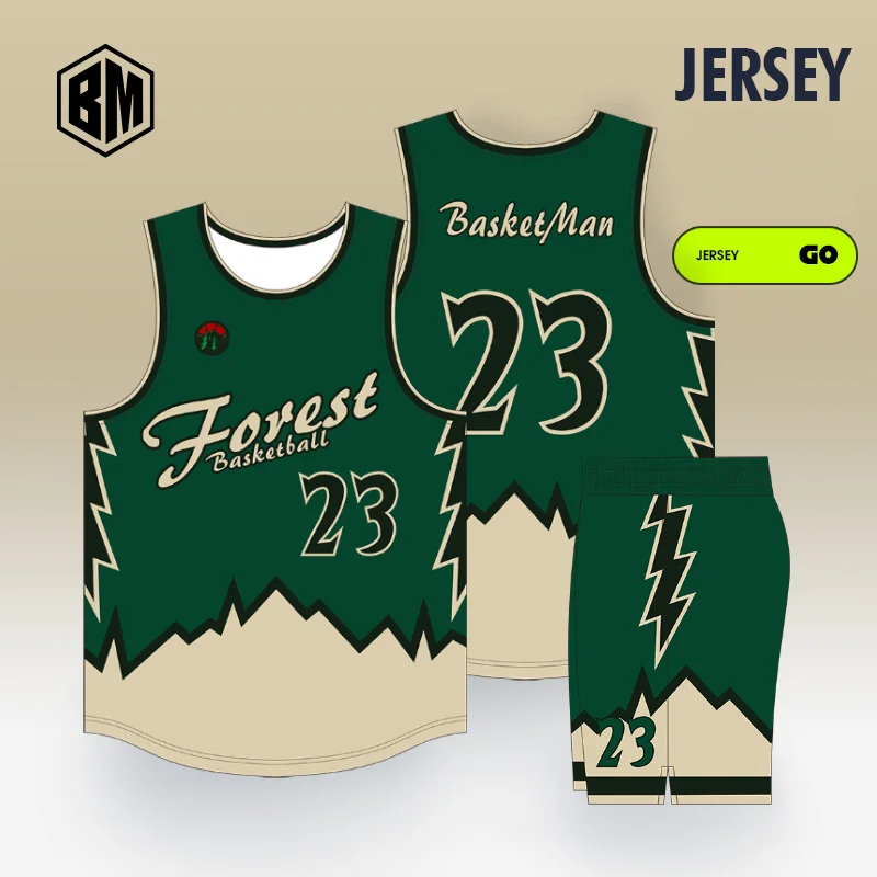 

BASKETMAN Basketball Sets For Men Customizable Forest Letter Printed Jerseys Shorts Uniforms Quick Dry Training Tracksuits Male