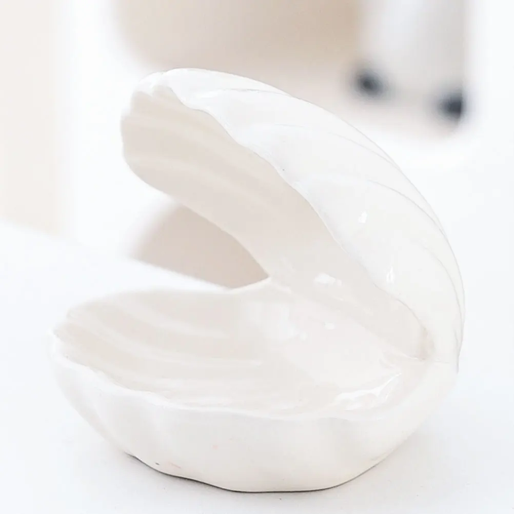 

Shell Shaped Jewelry Storage Box Small Practical Jewelry Holder Organizer for Rings Earrings Studs Desktop Decoration