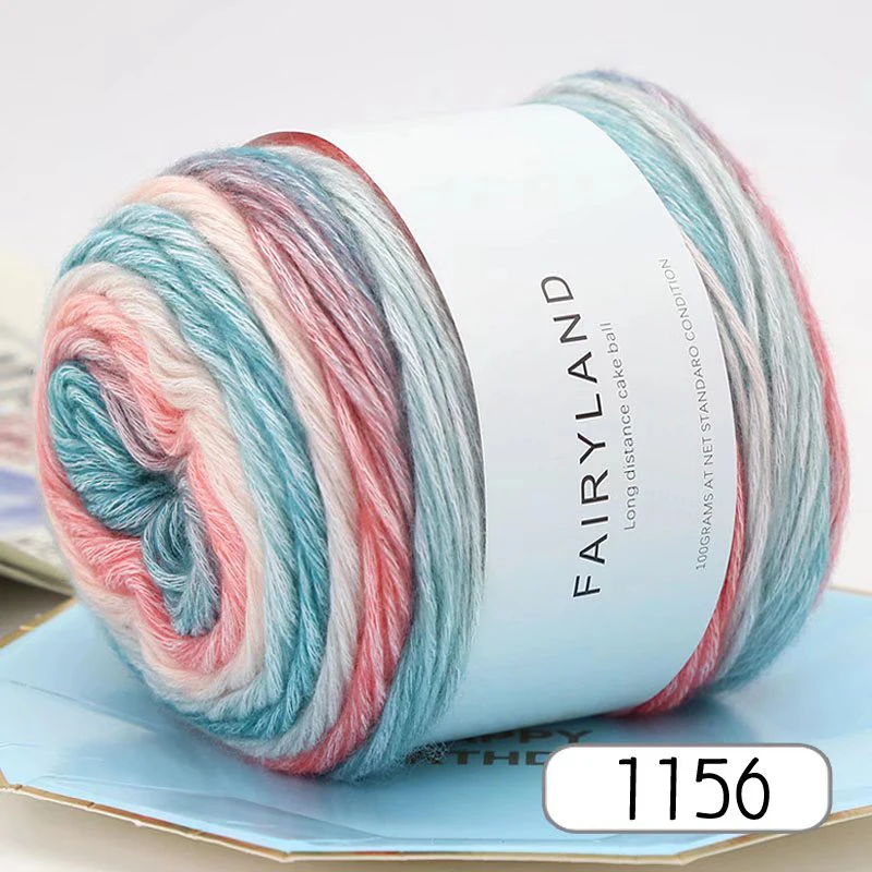 1Pc 100G Gradiënt Regenbooggaren, Geschikt Voor Diy Haak En Gebreide Warme Truien, Sjaals, Hoeden, Sjaals, Sjaals, Enz