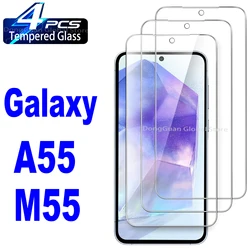 1/2/3/4Pcs 9H Tempered Glass For Samsung Galaxy M55 A55 Screen Protector Glass Film