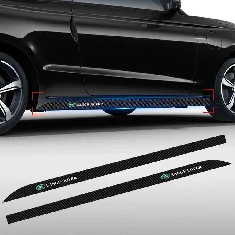 2pc Car Door Side Skirt Car Body Decal fashion Carbon Fiber Stickers For Land Rover Aurora EVQ Range Rover Evoque LR2 3 SVR car