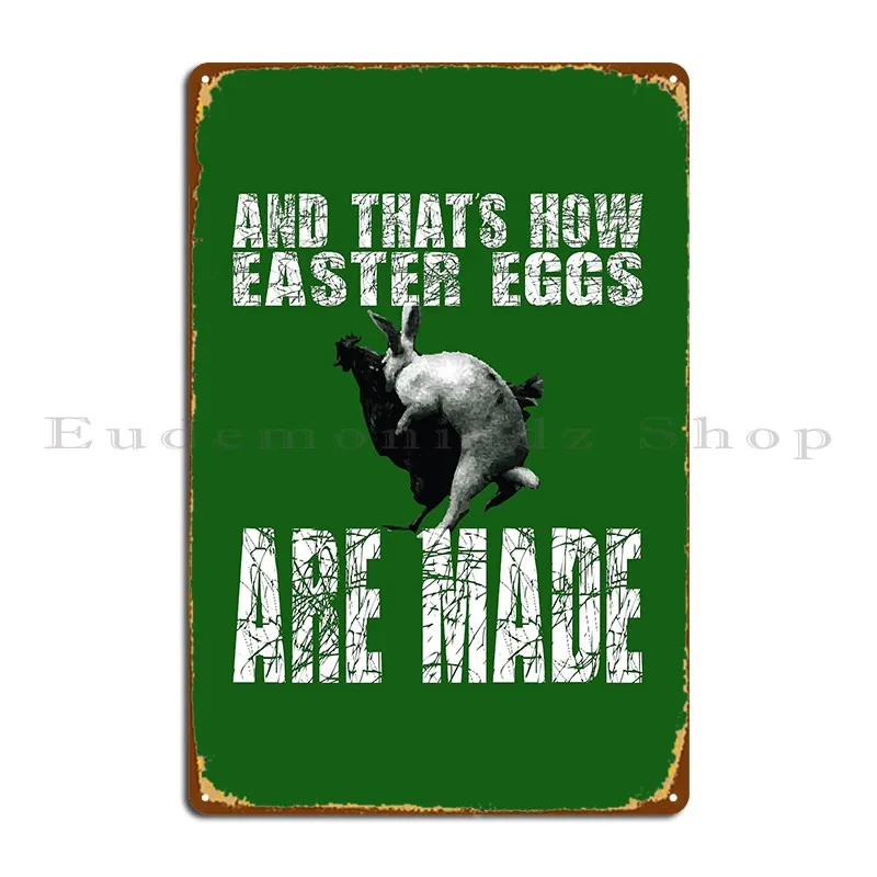 Funny Easter Gift Naughty Easter Metal Plaque Decoration Painting Printed Garage Cave Tin Sign Poster