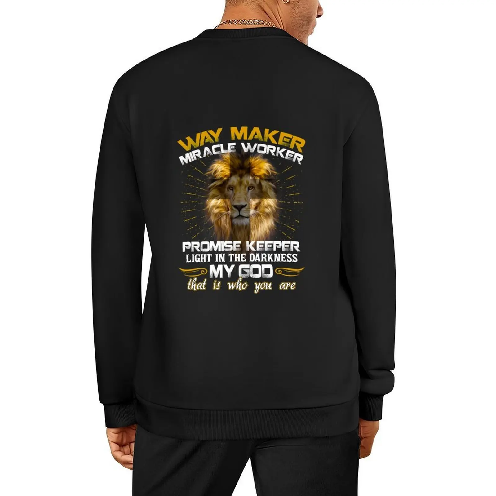 Lion Waymaker Miracle Worker lumière dans l'obscurité jésus pull hommes hiver pull vêtements pour hommes nouveaux sweats