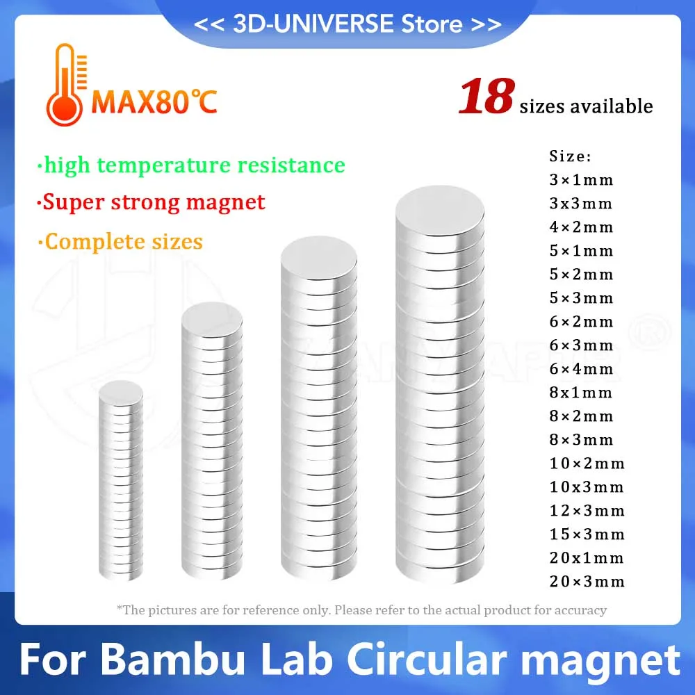 Circular Magnet DIY Parts Refrigerator Magnet Office Magnet Kitchen Magnet for Bambu Lab for 3D Printer Parts