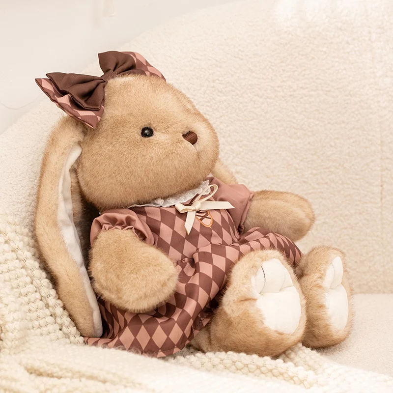 دمية أرنب كرتونية لينة محشوة ألعاب من نسيج مخملي فستان الأرنب الحيوان محشوة دمية للكبار عيد ميلاد فتاة هدية ديكور غرفة kawaii #5