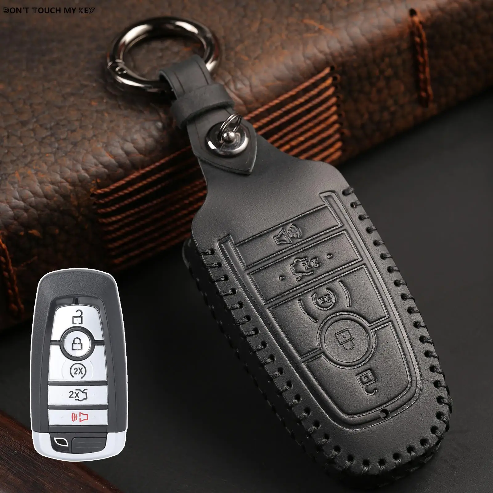 For Ford Bronco F150 Raptor Edge Expedition F250 F350 F450 F550 2019 2020 Car Key Fob Ring Keychain Cover Case Shell Protector