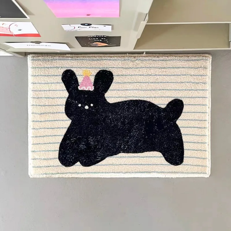 Cute Animal Carpet for Window, Foot Mat, Bedside Rug, Living Room, Bedroom Entry Door Floor Mat, Cartoon Kitten Puppy,Decoration