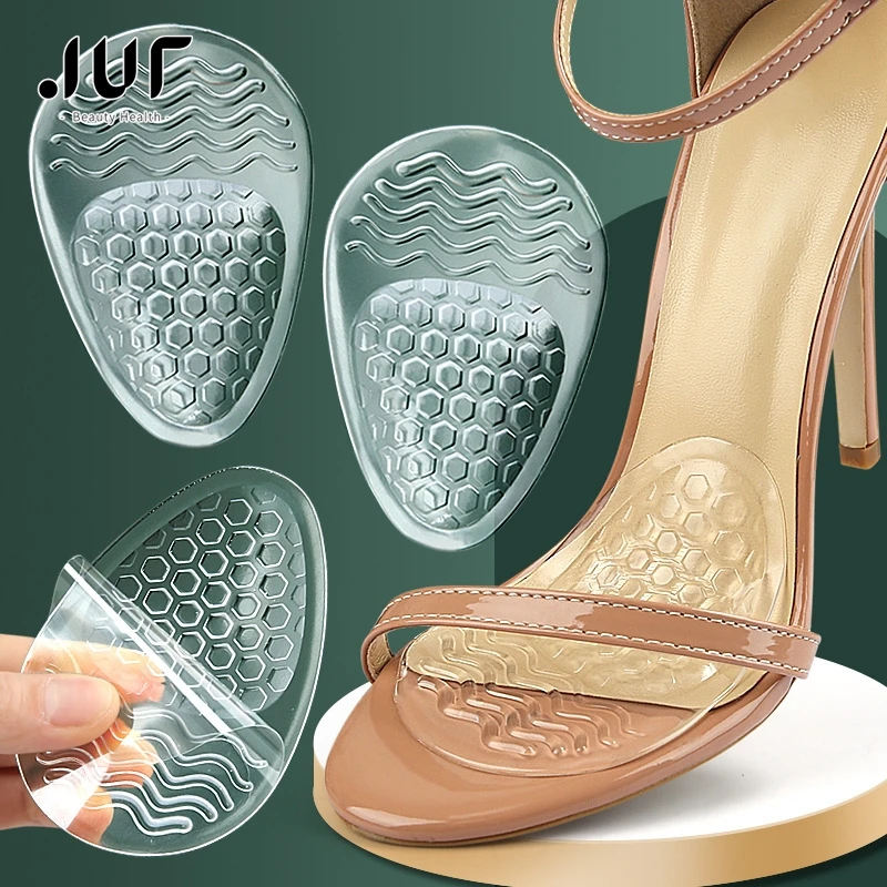 Women Heels Forefoot Pads Relieve Pain Orthopedic Insoles Silicone Cushion Sandals Foot Care Products GEL Non-slip Shoes Pad