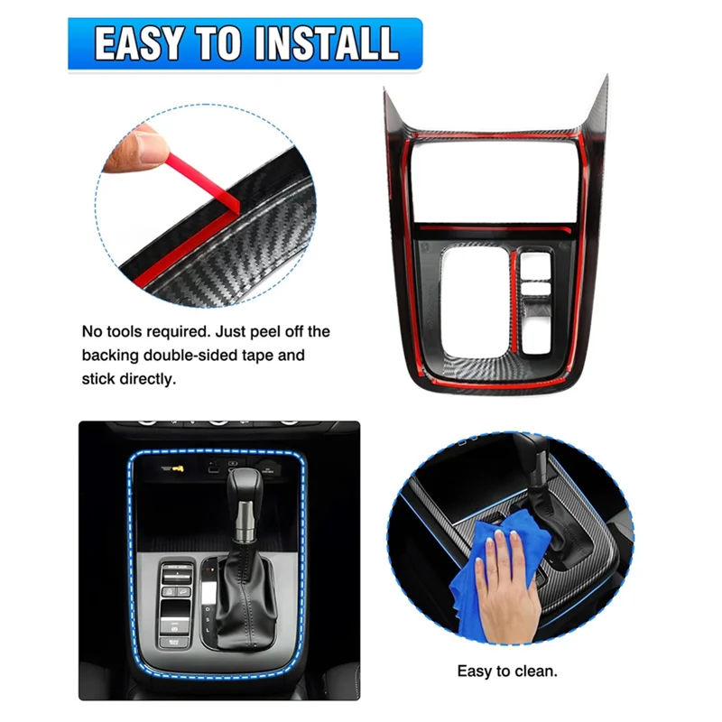 

For Honda CRV CR-V 2023 2024 Center Console Gear Shift Panel Cover Interior Replacement Parts Accessories ABS Carbon Fiber