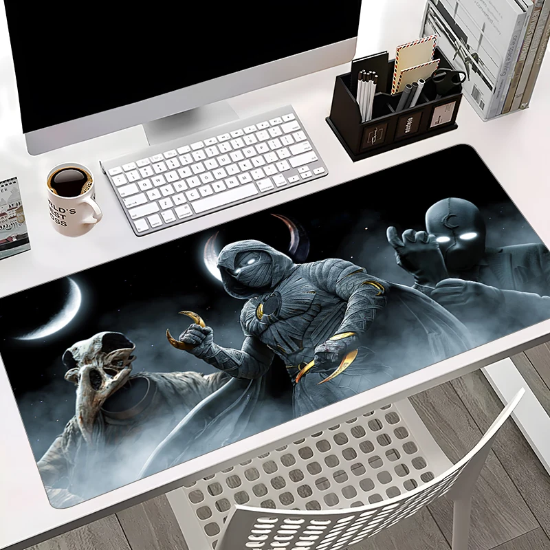 

Large Mouse Pad Gamer HD Moon Knight Keyboard Laptop Mousepad Custom Office Soft Table Mat PC Cabinet Gaming Rubber Mouse Mats