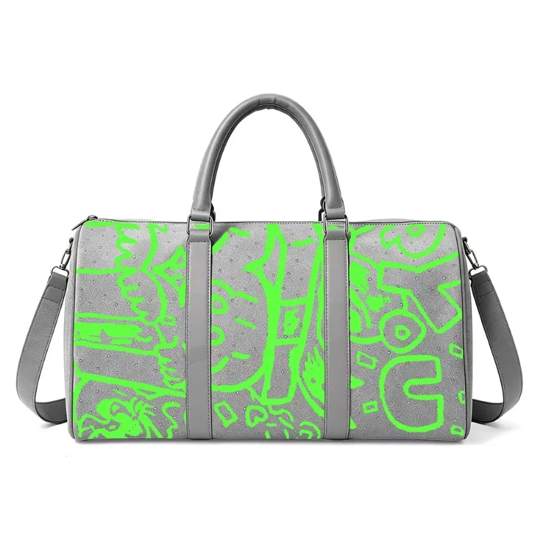Free Custom Screen Printing Brand Logo Duffel Bag Leather Portable Durable Travel Bag Fitness Sports Waterproof Fitness Bag