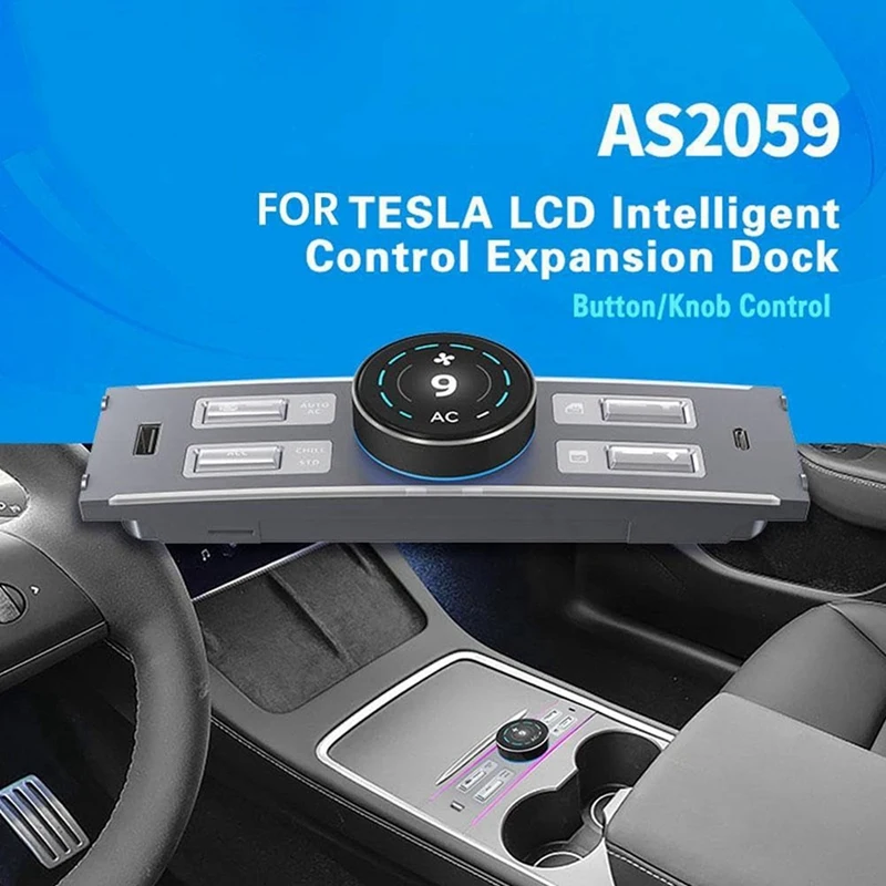 Car LCD Knob Docking Station For Tesla Model 3&Y Car With Buttons Functions