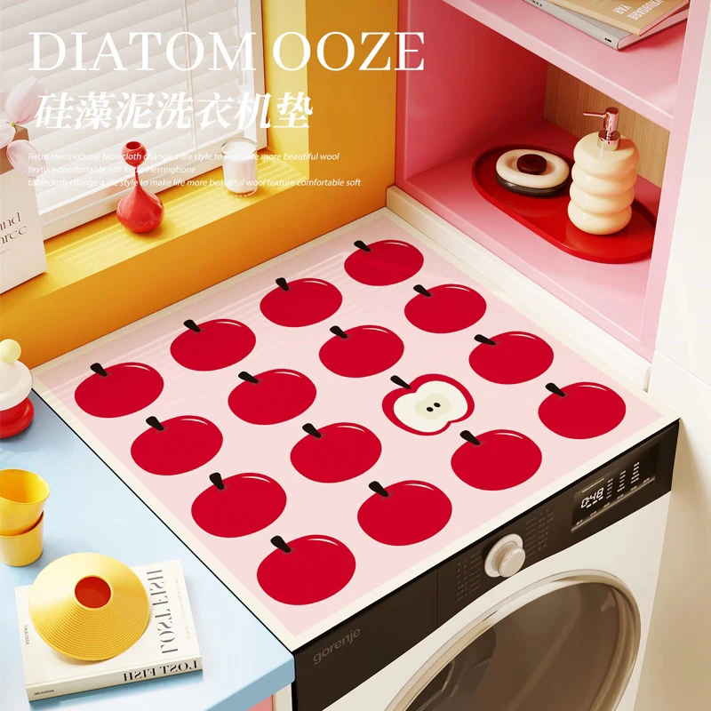 Ins Dopamine Decorative Drum Washing Machine Cover Pad, Dirt-Resistant, Wear-Resistant And Easy-To-Maintain Dust-Proof Pad
