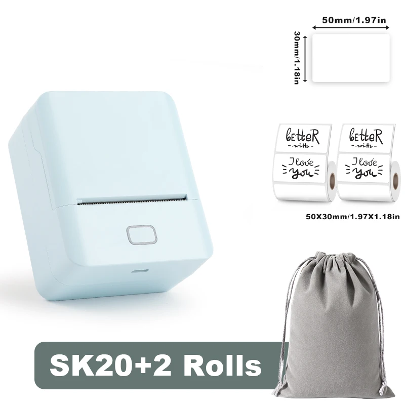 KAYSION-impresora de etiquetas inalámbrica, máquina de etiquetas térmicas Bluetooth sin tinta, máquina adhesiva de etiquetas, patrón DIY, código de barras, código QR