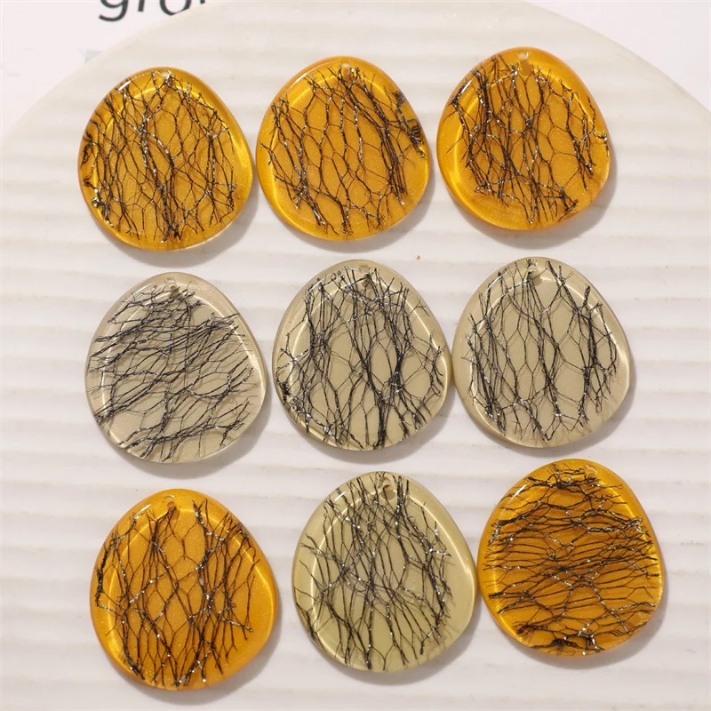 

New style 40pcs/lot color print geometry Irregular water droplet shape resin beads with hole diy jewelry garment accessory