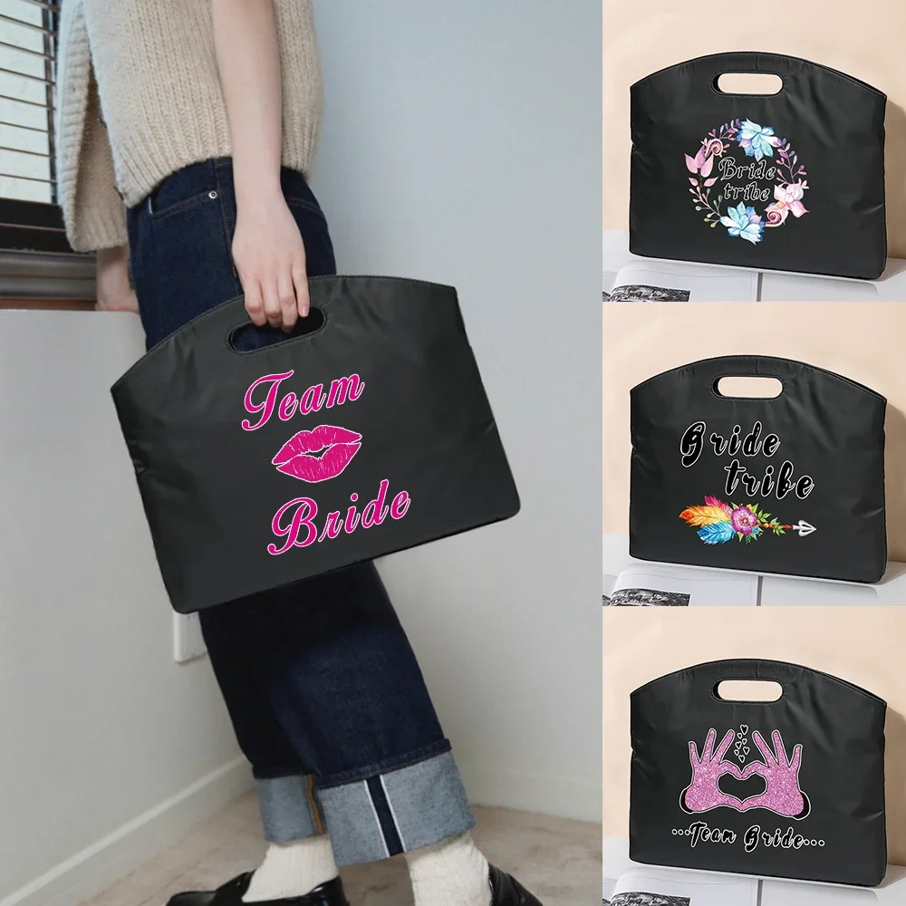 Briefcase File Bag Business Handbag Bride Series Pattern Conference Tablet Unisex Laptop Document Information Meeting Tote Bag