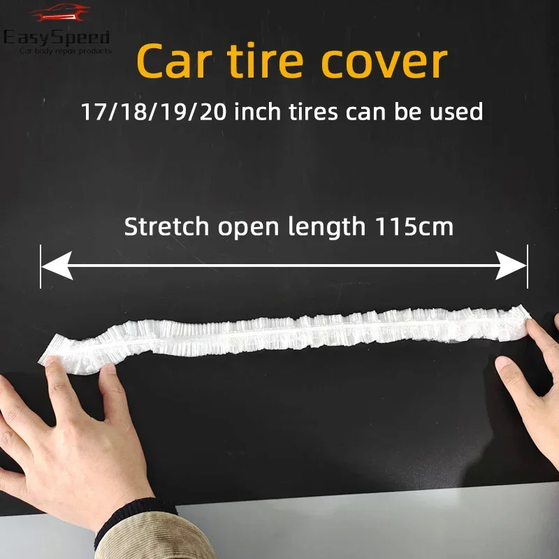 40PCS Wheel Tire Soft Cover Disposable Transparent Tires Storage Carrier Auto Tyre Wheel Protector Dustproof Waterproof