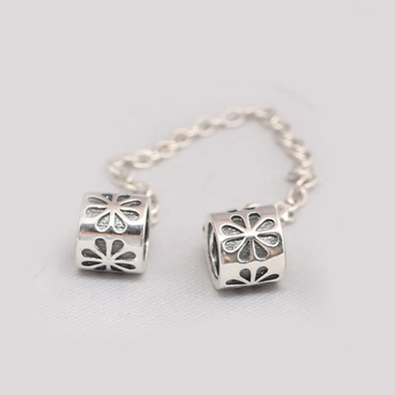 925 Sterling Silver Bead Love Always Family Ties Heart Safety Chain Charm Fit Fashion Women Bracelet Bangle Gift DIY Jewelry