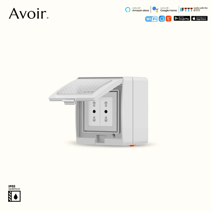 

Avoir Italy Standard Tuya Smart Wall Sockets IP55 Plastic Waterproof Cover Wireless Connected Electrical Outlets Home Appliance