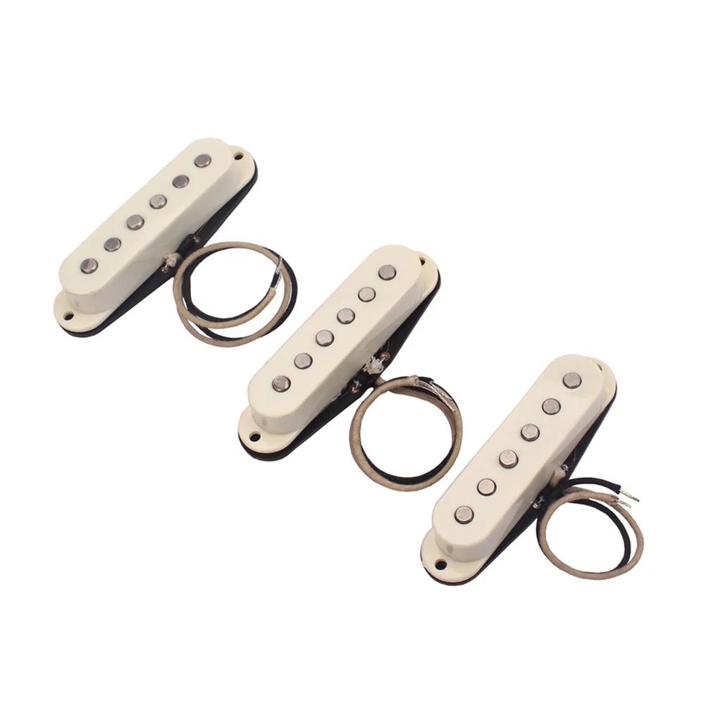 

Vintage V Single Coil Pickups 5 Neck Middle Bridge Set for ST Style Electric Guitar Replacement ABS Plastic Bobbin