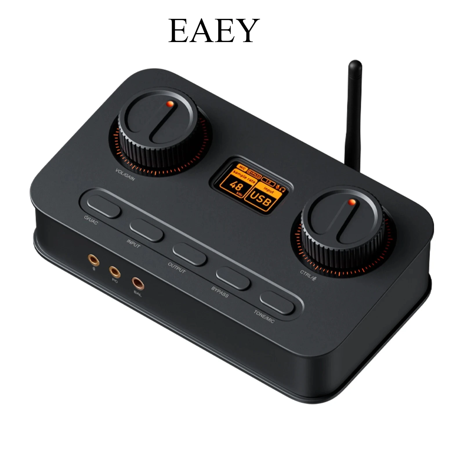 EAEY K7 HiFi DAC ومضخم سماعة الرأس، شريحة AKM4493ESQ DAC، PCM 384 كيلو هرتز/32 بت وDSD256، مدخل ميكروفون USB Audio DAC للألعاب