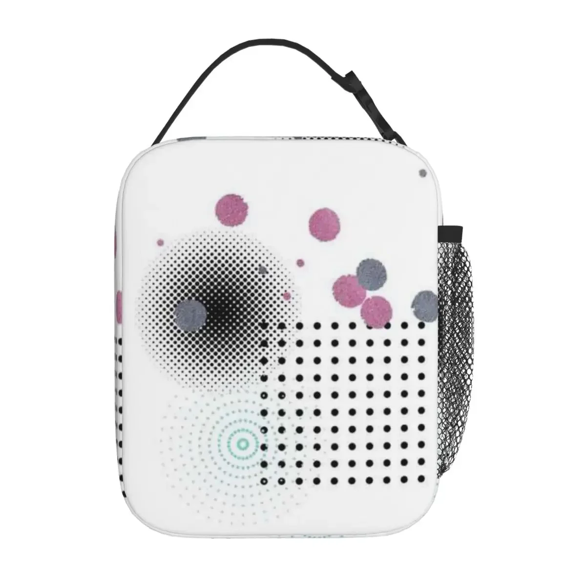 Bestselling Funny Polka Dot Splicing Color Neoprene Lunch Bag Children Outing Carry Lunch Bag