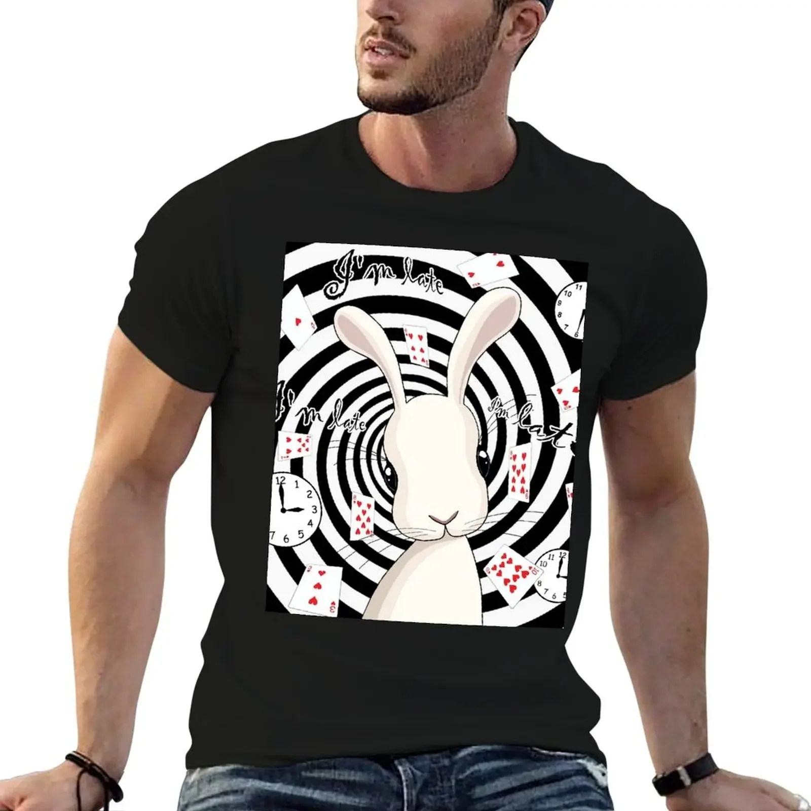 

White rabbit in Wonderland T-Shirt graphic shirts oversizeds oversized oversized t shirt mens workout shirts