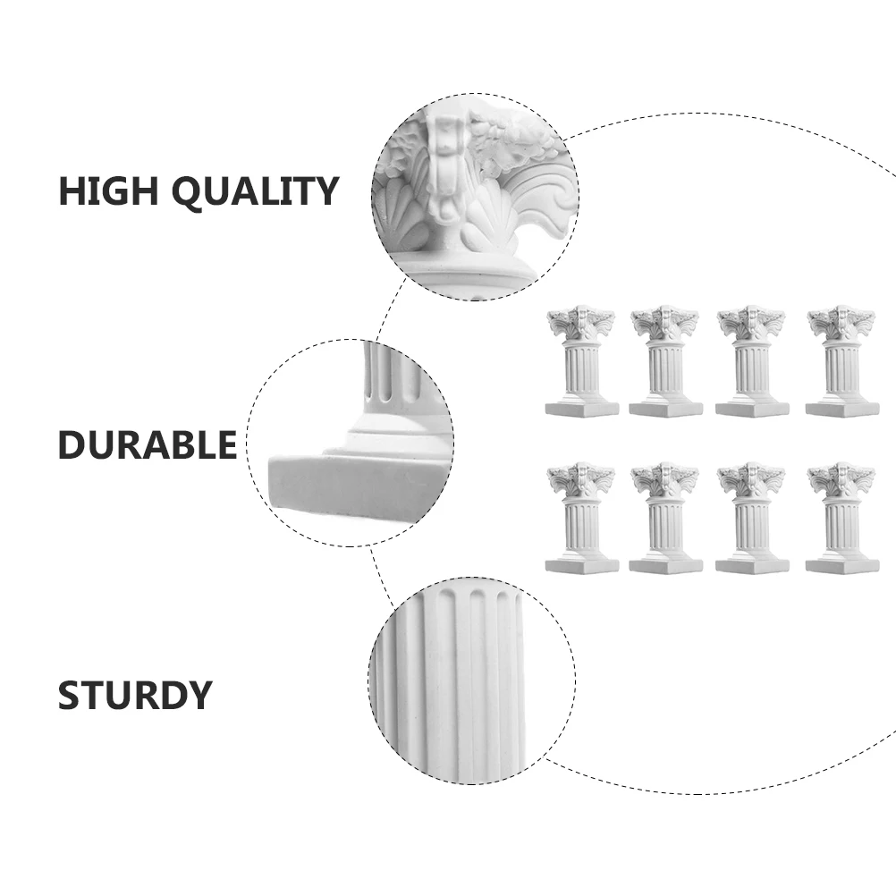 

8Pcs Roman Pillar Statues Resin Pedestal Stand Stable Non Slip Indoor Outdoor Decor Roman Pillar Statues Photo Props