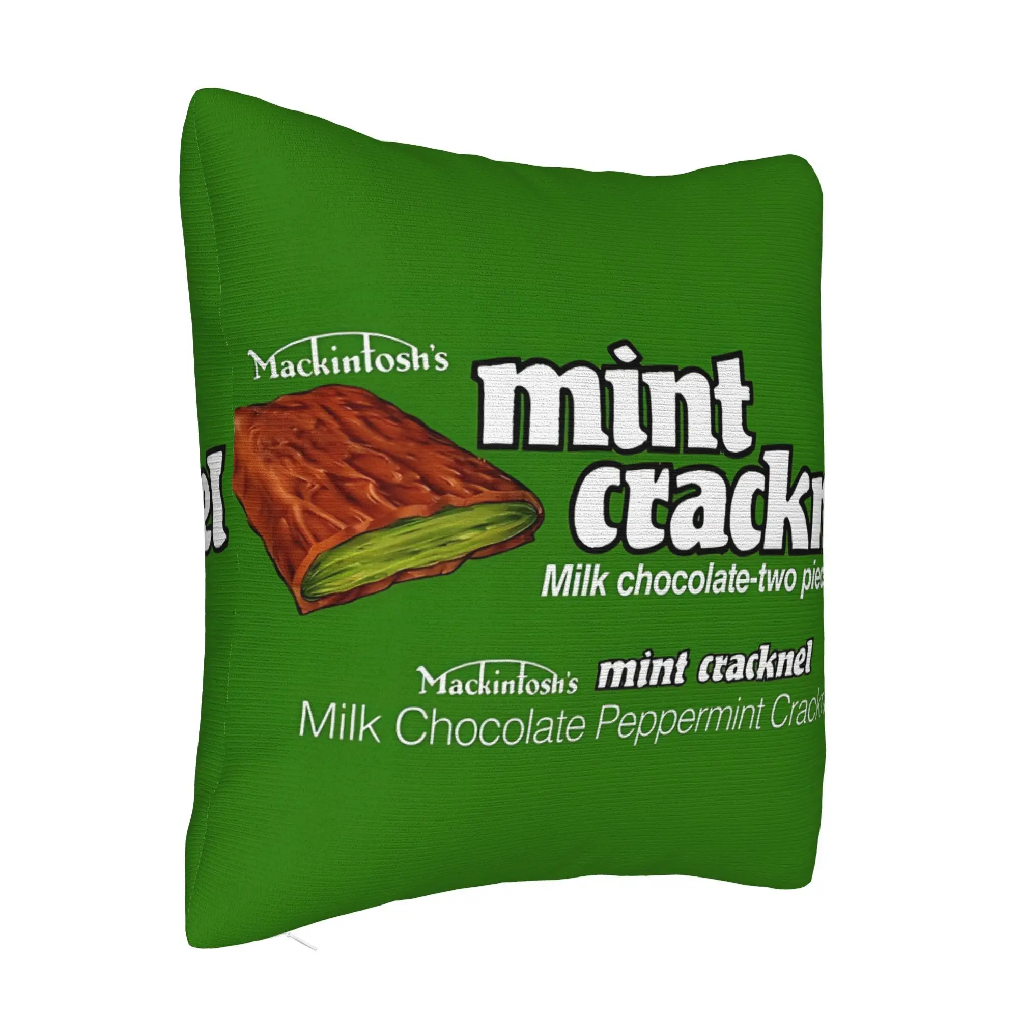 Customize Decorative Pillowcases Featuring a Mint Cracknel Chocolate Bar Wrapper, Perfect for Adding a Cozy Touch to Your Living
