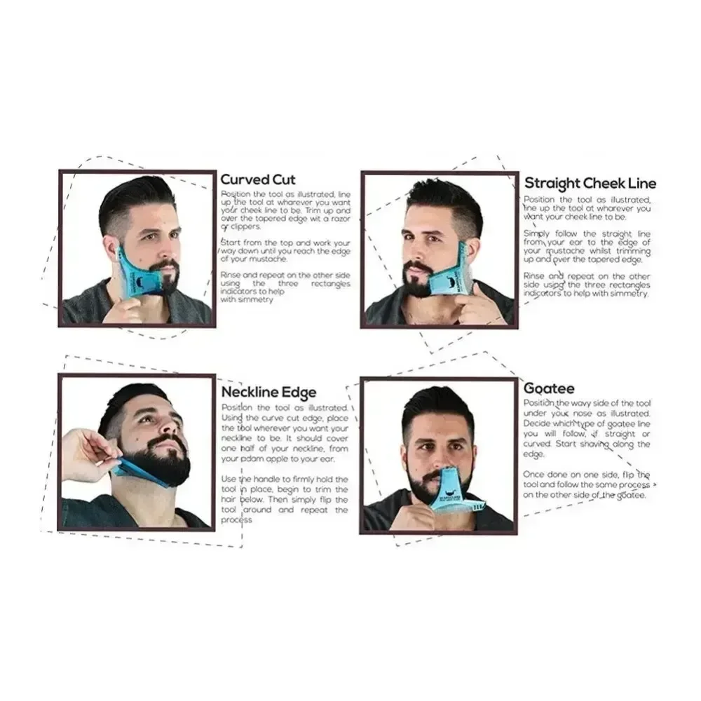 1Pc Beard Hair Combs Men Beard Shaping Styling Template Men Shaving Tools Barber Comb Hair Beard Trim Template Styling Tools