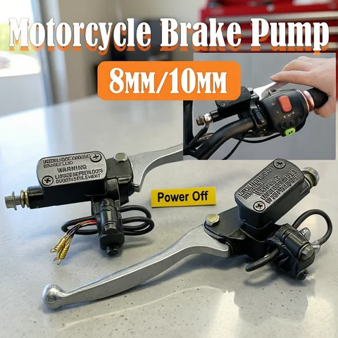 22MM Motorcycle Brake Pump Front Master Cylinder Hydraulic Brake Lever 8MM/10MM Aluminum for Dirt Pit Bike ATV Quad Go Kart