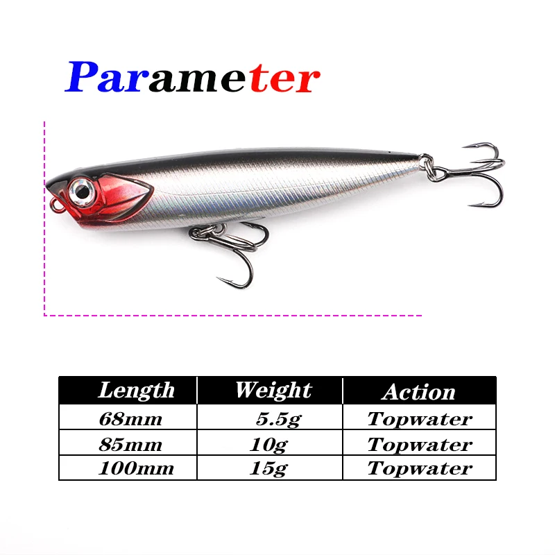 5g 10g 14g Testar Topwater Pencil Bait Wobbles Bass Surface Floating Stickbait Artificial Walking Bait Pesca Fishing Lures
