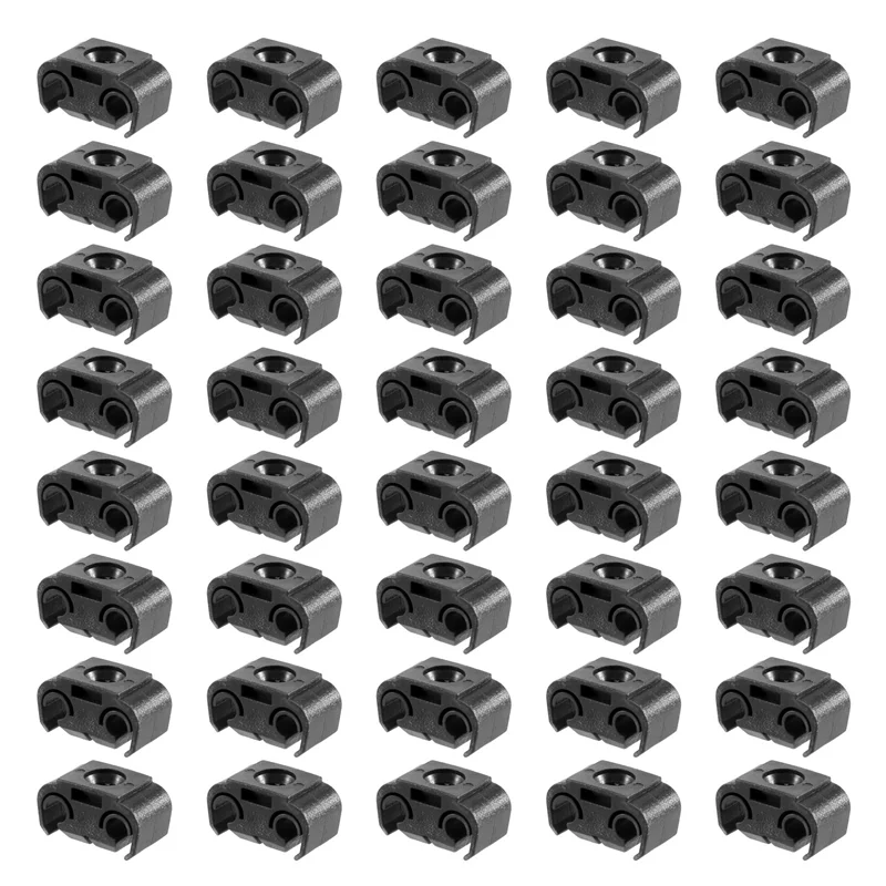 

Sp-40PCS 2 Point Brake Pipe Line Retaining Clip Holder Bracket 811611797 Double Conduit Base Brake Cable Clip 4.75Mm Black
