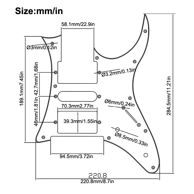 Best Offer Multil color IB 7V Guitar Pickguard 3 Ply 10 Holes HSH Anti-Scratch Plate for Electric Guitar