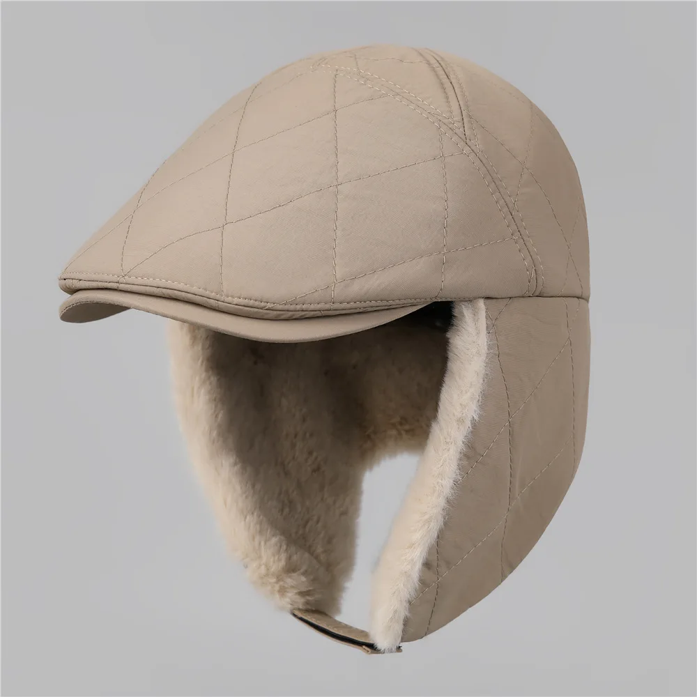 Ear-Protecting Lei Feng Hat  Winter Cycling Warm and Cold-Proof Hat, Autumn and Winter Fleece-Lined Duckbill Student Hat