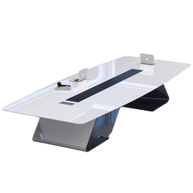 Conference table negotiation table baking paint simple modern furniture white medium and large long table conference room