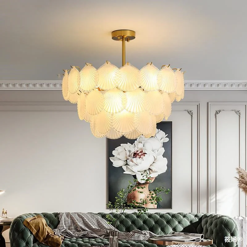 

New Home Decor Lamp Living Room Chandelier Lighting Modern Pendant 110V 220V Shell European Nordic Chandeliers Light For Bedroom