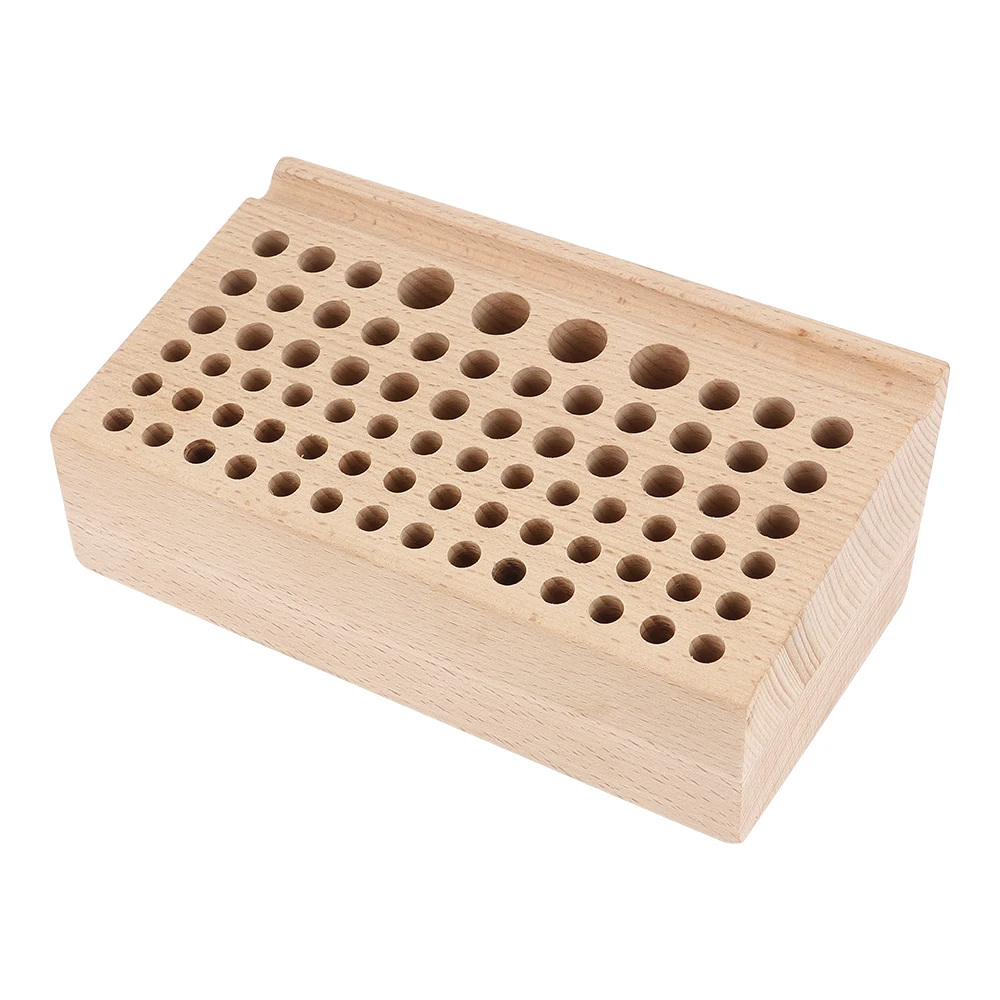

76 Hole Leather Tool Wooden Storage Rack Tool Storage Rack Leather Hand Punching Tool Sorting Carving Drill Bit Storage Rack