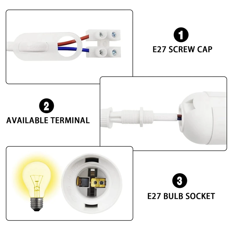 Lamp Holder E27 12 Pieces Construction Site Socket With Cable E27 Socket Construction Socket With Voltage Tester Spare Parts