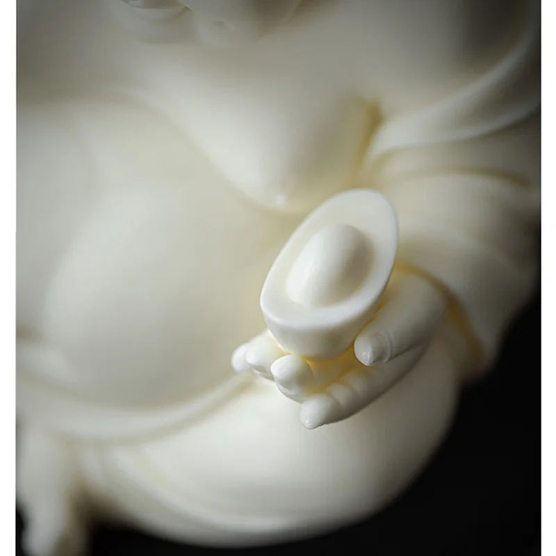 Ceramics Maitreya Buddha LAUGHING BUDDHA sculptures Figurines Luxury Home Living Room Office  Wealth Luck Feng Shui Decor