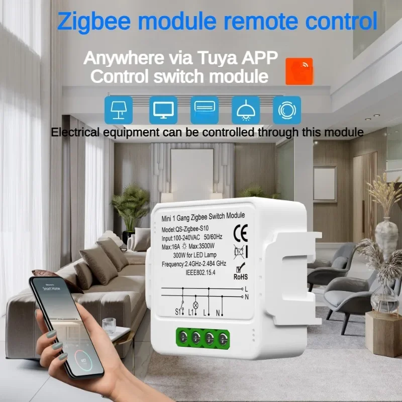 Zigbee switch 1/2/3 curtain switch module, zero fire intelligent  graffiti intelligent switch