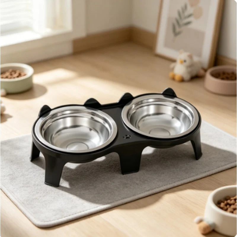 Anti-Tip Stainless Steel Pet Bowl, Large Capacity Non-Spill Food Water Feeding Dish, Durable Feeder Bowl for Cats and Dogs