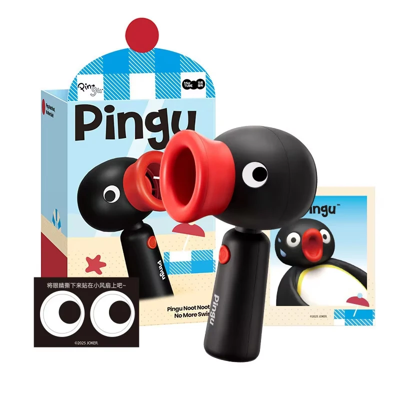 Novo Ventilador Portátil Pingu Penguin Recarregável 2000mAh Rotativo para Verão, Brinquedo, Mesa, Escritório, Estudantes, Presentes Periféricos de Anime