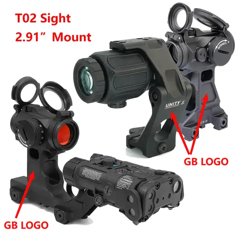 Tactical AIM T02 2MOA Red Dot Sight GB Group UNITY Fast FTC 2.91 Mount EOTECH G33 G43 G45 Magnifier Mount
