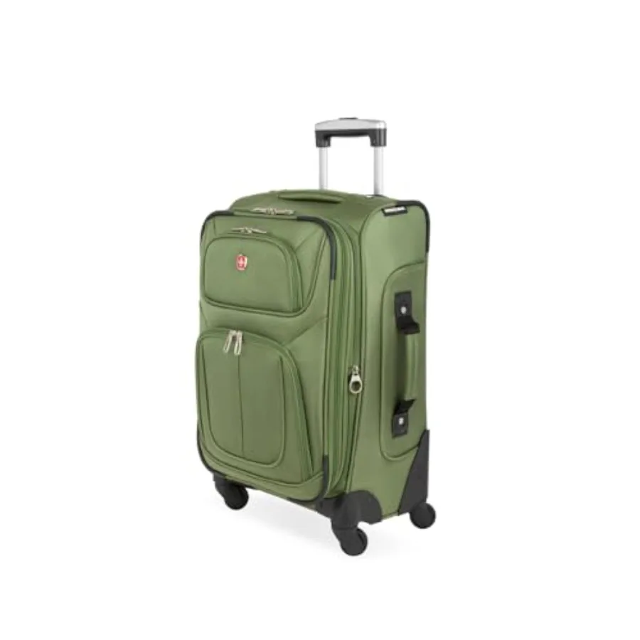 

SWISSGEAR Sion Softside Expandable Spinner Luggage Durable Lightweight Travel Suitcase Evergreen Carry-On 21-Inch