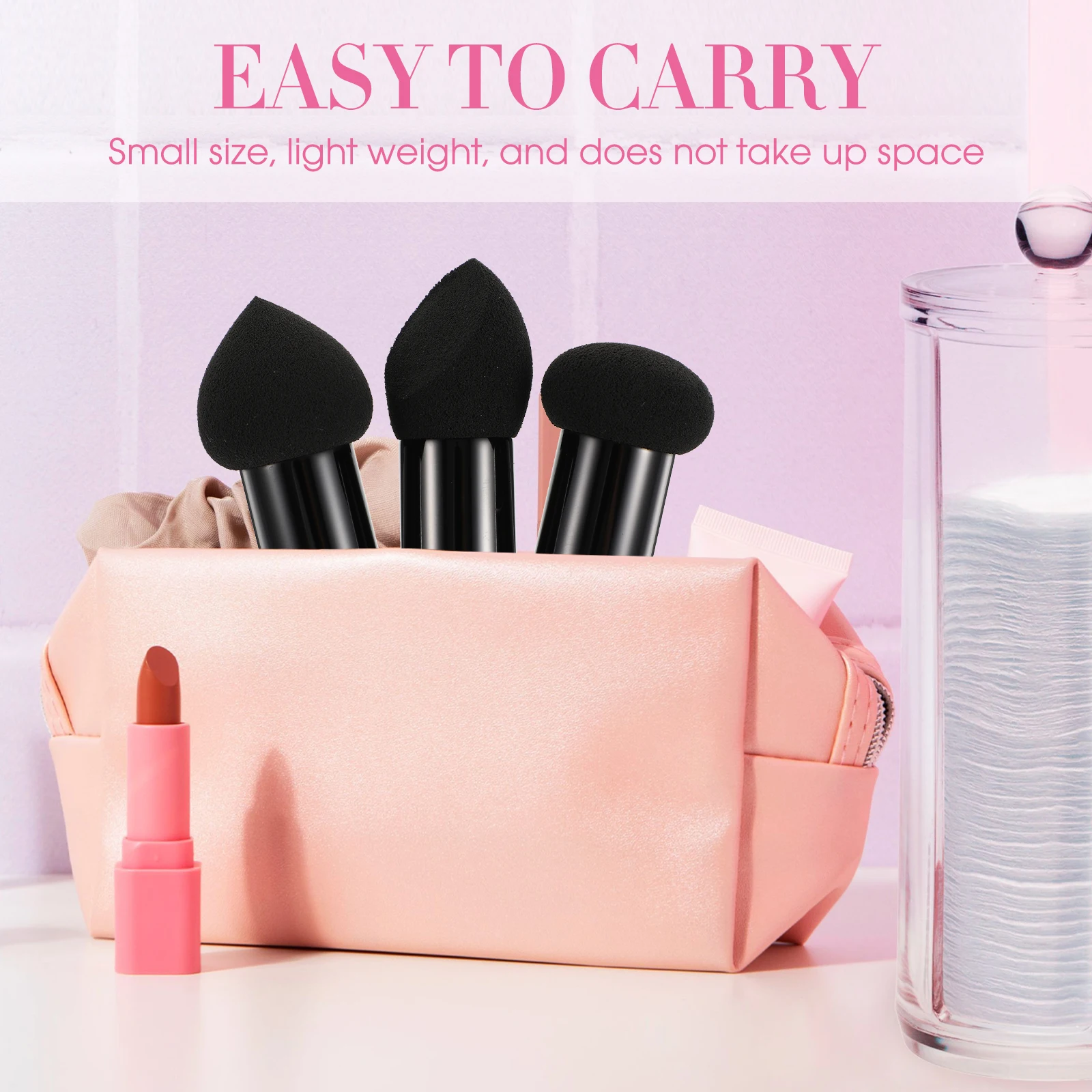 

3pcs Handheld Pens Female Beauty Sponge Tools Wet Dry Multifunctional Makeup Pen Set Portable Accessories For