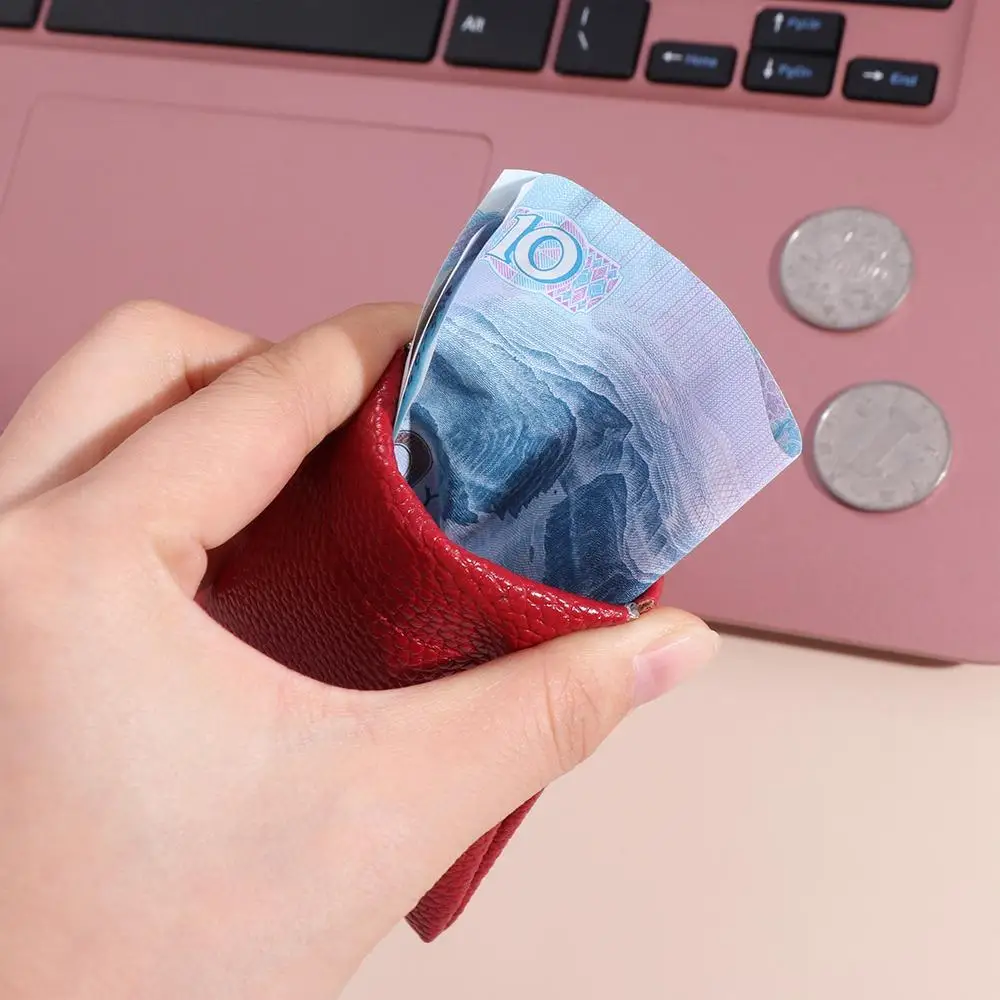Self-closing Leather Makeup Coin Purse Large Capacity Waterproof Self-closing Lipstick Bag Korean Style Mini Mini Makeup Bag