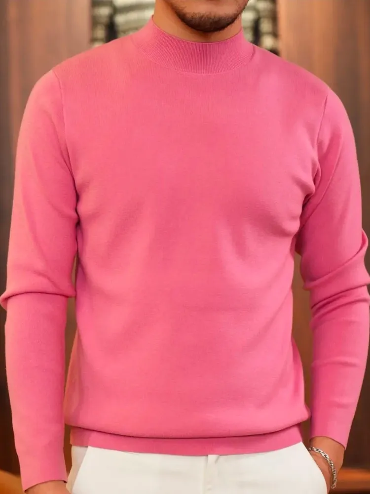 

Pine Pattern Knitted Sweater Men's Casual Faion Basic Layering Long Sve round Ne Antibacterial Ci Sle Autumn