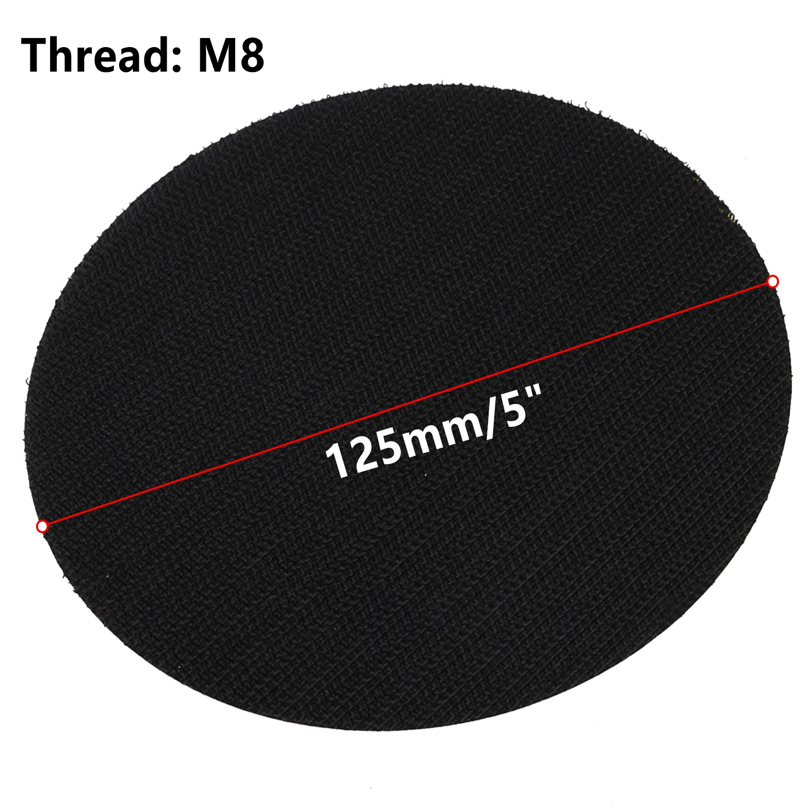 5 inch 125mm Backing Plate for Pneumatic Sanding Machines and Dual Action Tools with 8mm 5/16 24 UNF Thread Mounting Interface