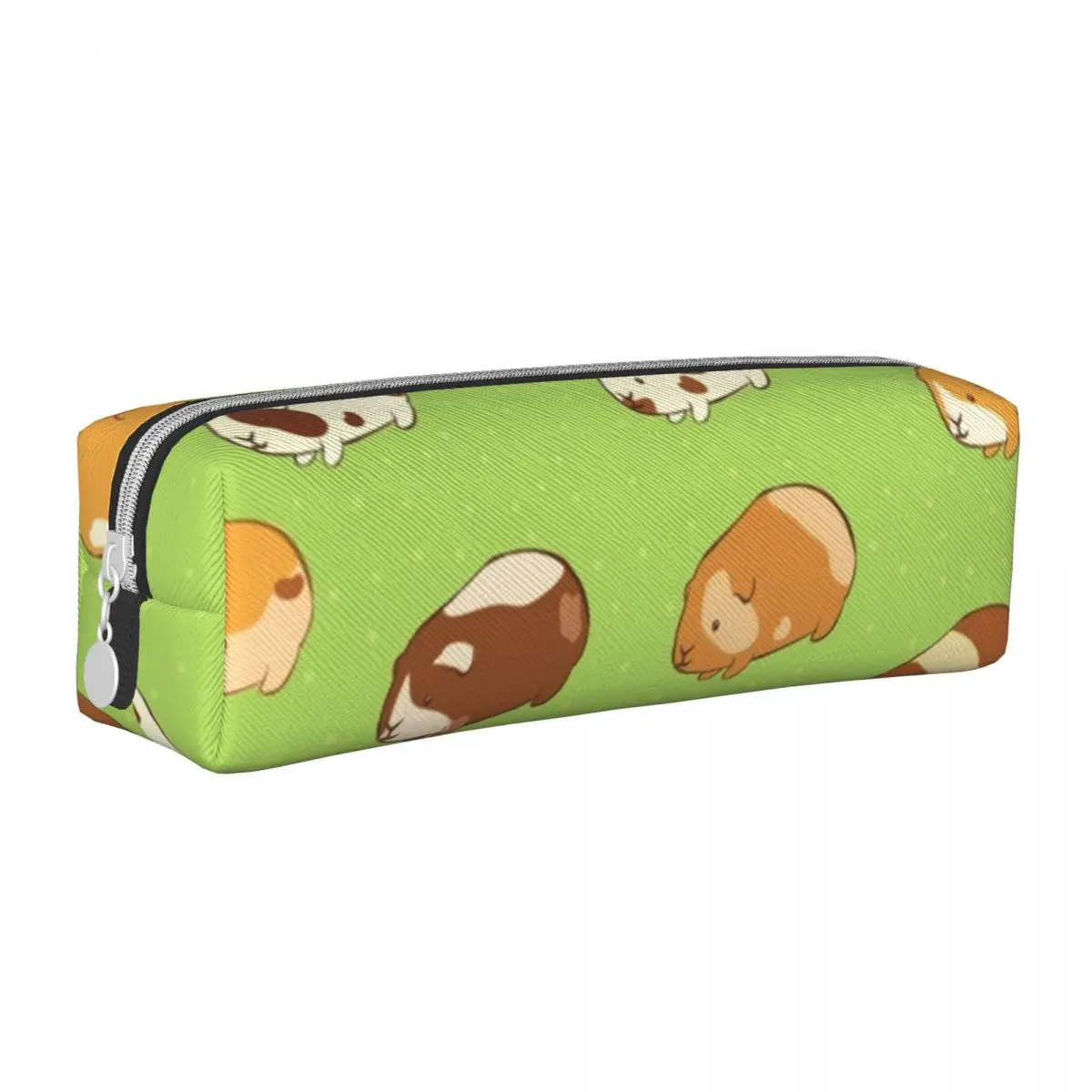 Guinea Pig Square Pencil Case Funny Animal Print For Teens Stationery Leather Pencil Box Simple Zipper Pen Bag